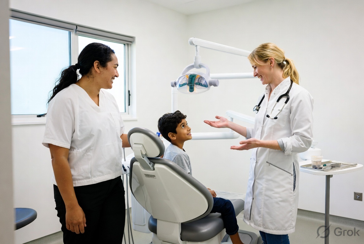 Family dental check-up at All Care