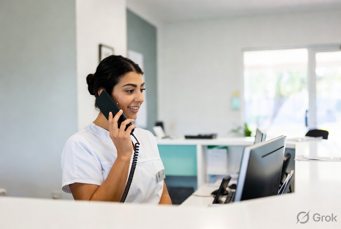 Reception support for booking appointments