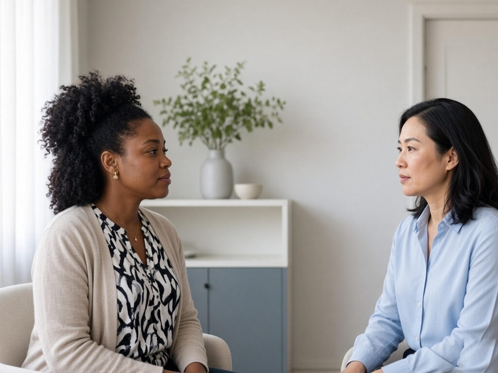 A GP listening to a patient during a confidential pregnancy options appointment in Kilmore