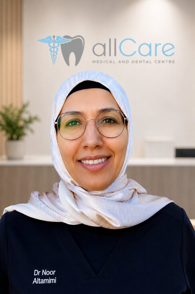 Dr Noor Altamimi, dentist at All Care Medical and Dental Centre